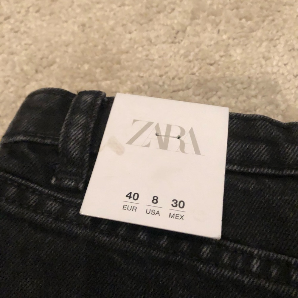 Zara High Rise Denim Shorts - Black - Picture 3 of 5